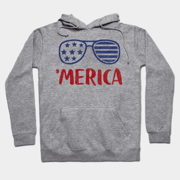 Merica American Flag Sunglasses Hoodie by Tingsy